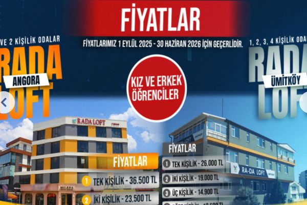 Rada Loft Angora Özel Öğrenci Evi Rada Loft Angora Özel Öğrenci Evi