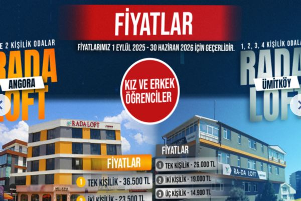 Rada Loft Angora Özel Öğrenci Evi Rada Loft Angora Özel Öğrenci Evi